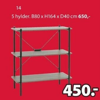 Vandborg Reol 3 Hylder. B80 x H92 x D40 cm