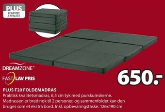 Plus F20 Foldemadras