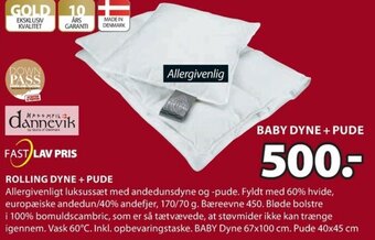 JYSK Rolling Dyne + Pude tilbud
