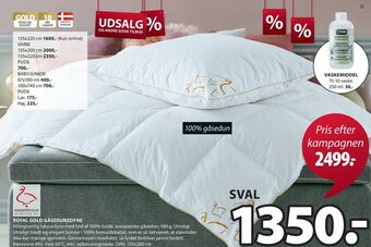 JYSK Royal Gold Gåsedunsdyne tilbud