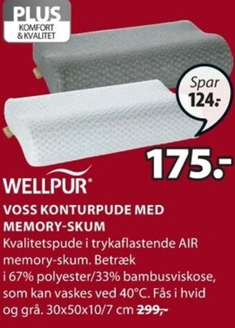 Voss Konturpude Med Memory-Skum