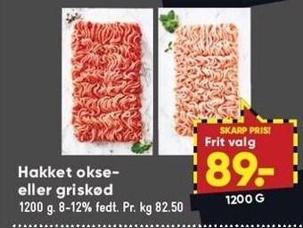 Bilka Hakket okse- el. grisekød tilbud