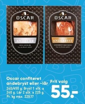 Oscar confiteret andebryst el. -lår