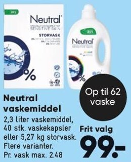 Bilka Neutral vaskemiddel tilbud