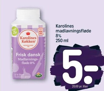 REMA 1000 Karolines madlavningsfløde tilbud