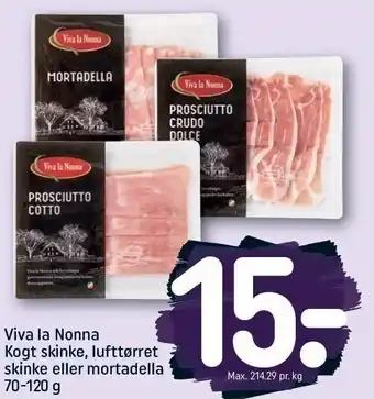 Kogt skinke, lufttørret skinke el. mortadella