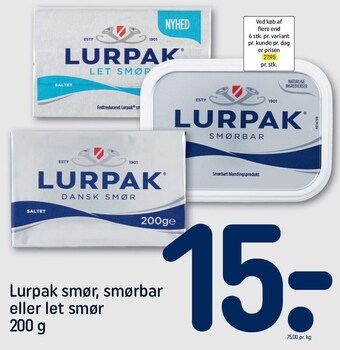 REMA 1000 Lurpak smør, smørbar el. let smør tilbud