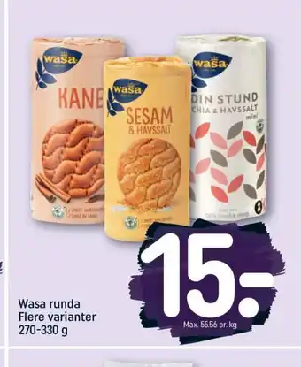 REMA 1000 Wasa Runda Flere varianter 270-330 g tilbud