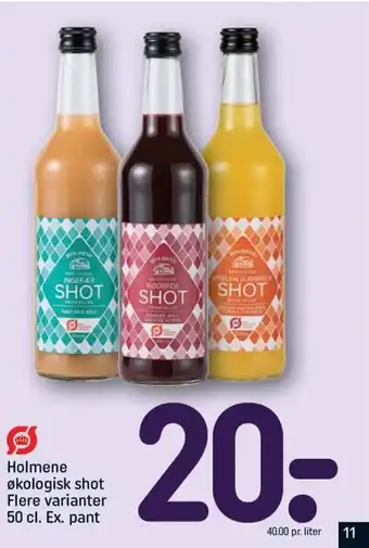 REMA 1000 Holmene økologisk shot Flere varianter 50 cl. tilbud