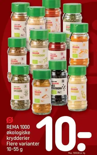 REMA 1000 Rema 1000 økologikse krydderier Flere Varianter 10-55 g tilbud