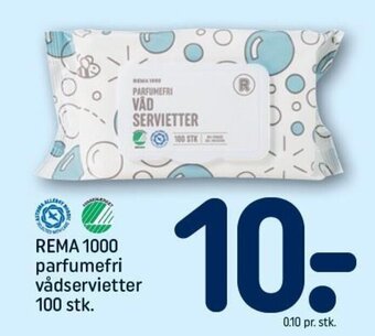 REMA 1000 Rema 1000 parfumefri vådservietter 100 stk. tilbud