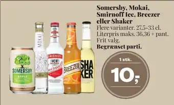 Dagli'Brugsen Somersby, mokai, smirnoff ice, breezer eller shaker tilbud