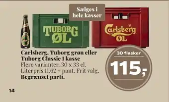 Dagli'Brugsen Carlsberg, tuborg grøn eller tuborg classic kasse tilbud