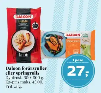 Dagli'Brugsen Daloon forårsruller eller springrolls tilbud