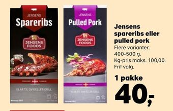 Kvickly Jensens spareribs eller pulled pork tilbud