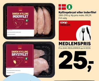 Kvickly Kyllingebryst eller inderfilet tilbud