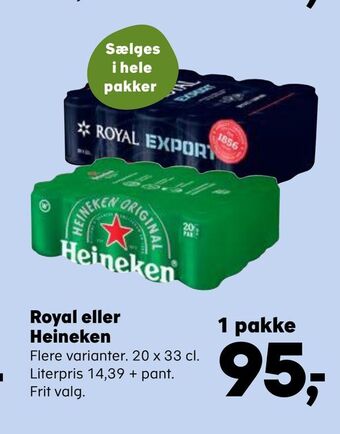 Kvickly Royal eller heineken tilbud