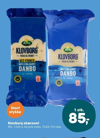 SuperBrugsen Klovborg skæreost tilbud
