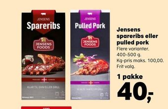 SuperBrugsen Jensens spareribs eller pulled pork tilbud