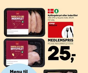 SuperBrugsen Kyllingebryst eller inderfilet tilbud