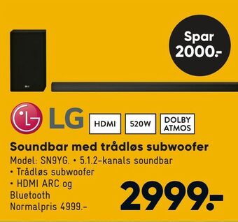 Bilka Soundbar med trådløs subwoofer tilbud