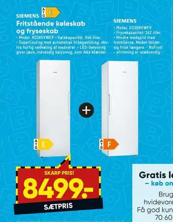 Bilka Fritstående køleskab og fryseskab tilbud