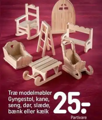 Træ modelmøbler Gyngesto , kane ,seng, dør, slæde,bænk eller kælk