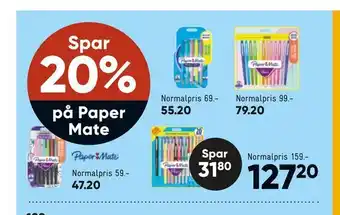 Spar 20 % på paper mate