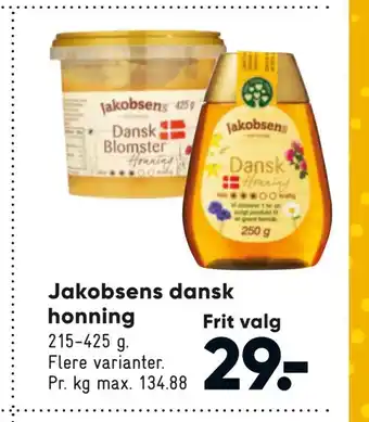 Bilka Jakobsens dansk honning frit valg tilbud