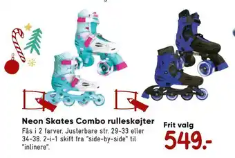 Bilka Neon skates combo rulleskøjter tilbud