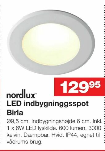 Bauhaus LED indbygninggsspot Birla tilbud