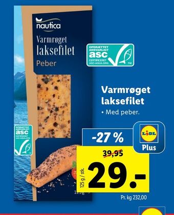 Lidl Varmrøget laksefilet tilbud