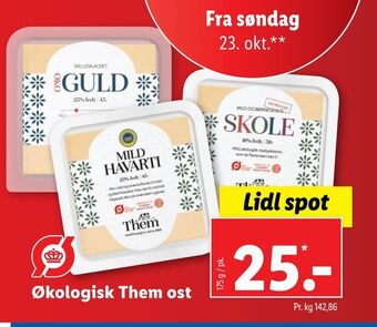 Lidl Økologisk them ost tilbud