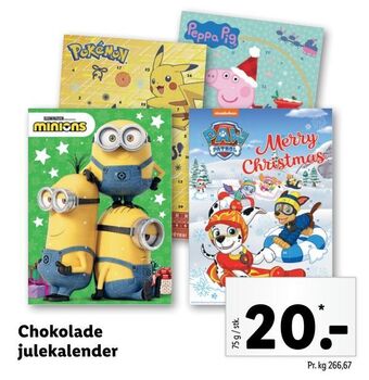 Lidl Chokolade julekalender tilbud
