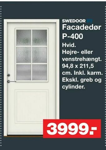 Bauhaus Facadedør P-400 tilbud
