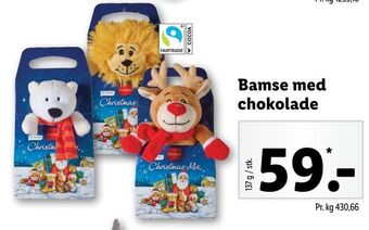 Lidl Bamse med chokolade tilbud