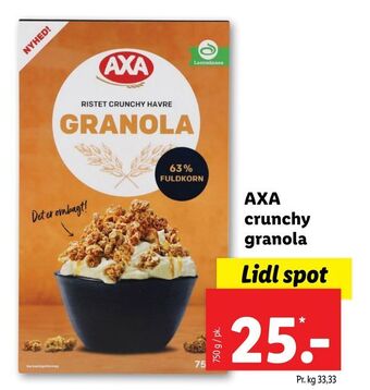 Lidl Axa crunchy granola tilbud