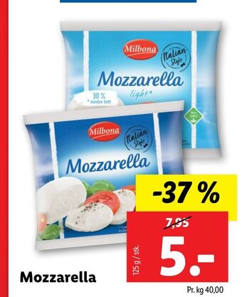 Lidl Mozzarella tilbud