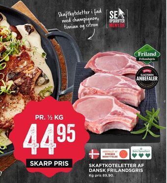 MENY Skaftkoteletter af dansk frilandsgris tilbud