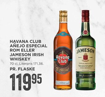 MENY Havana club añejo especial rom eller jameson irish whiskey tilbud