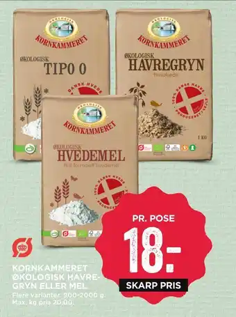 MENY Kornkammeret økologisk havre- gryn eller mel tilbud