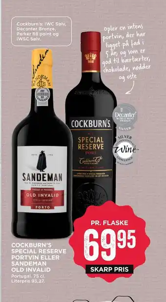 Cockburn's special reserve portvin eller sandeman old invalid