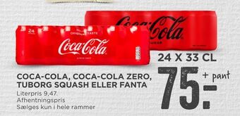 MENY Coca-cola, coca- cola zero, tuborg squash eller fanta tilbud