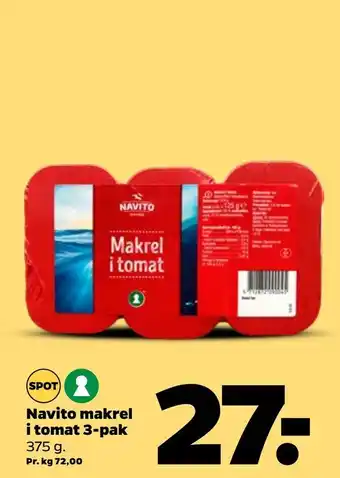 Netto Navito makrel i tomat 3-pak tilbud