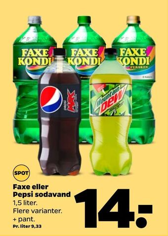 Netto Faxe eller pepsi sodavand tilbud