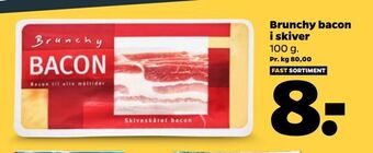 Netto Brunchy bacon i skiver tilbud