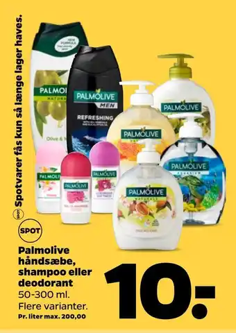 Netto Palmolive håndsæbe, shampoo eller deodorant tilbud