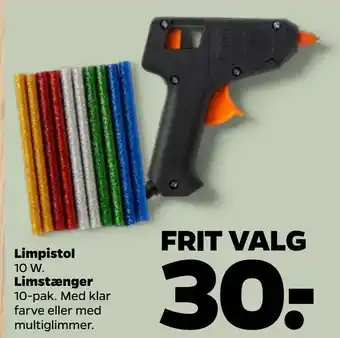 Limpistol, limstænger