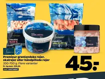 Netto Premieur grønlandske rejer, skalrejer eller håndpillede rejer tilbud