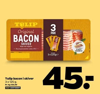 Tulip bacon i skiver
